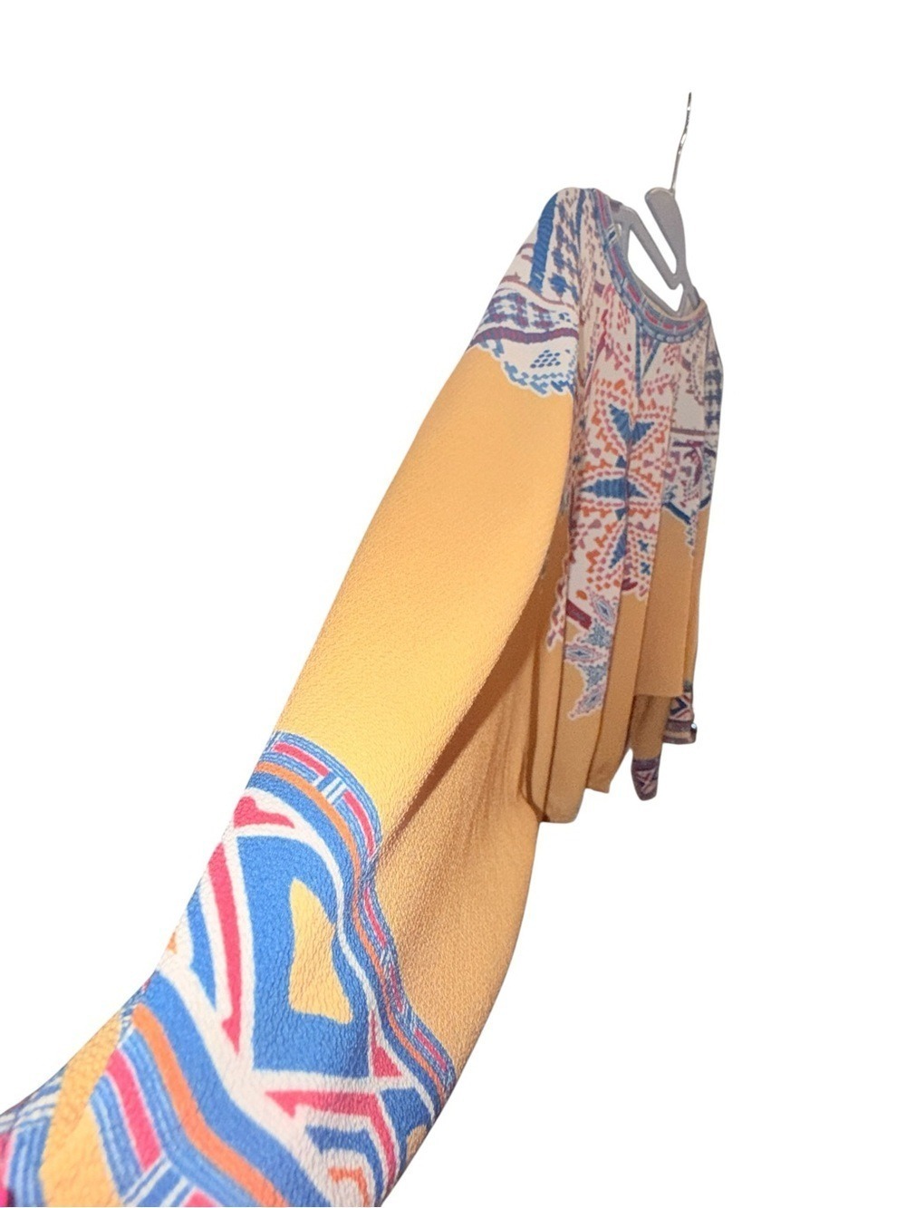 Flying Tomato Yellow Bohemian Kimono Sleeve Crop Top Medium - Picture 4 of 6